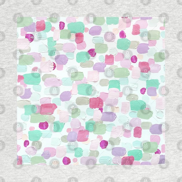 Mint Green, Pink and Lilac - I Love To Paint Aesthetic Pastel Paint Brush Strokes by YourGoods